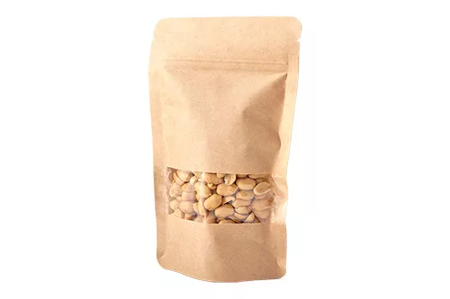 Doypack papierové sáčky kraft s okienkom 1000ml - 50 ks