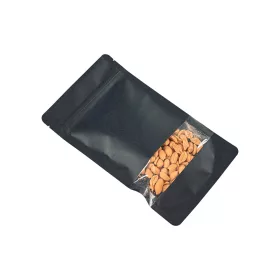   Doypack - Čierne papierové sáčky kraft s okienkom 250 ml - 50 ks