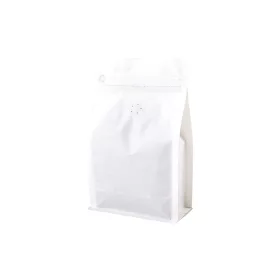   Doypack Uzatvárateľný ZIP sáčok s aróma ventilom, biela 1000g - 10 ks